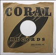 1940's - 1950's Vintage Coral Records 78 RPM Paper Record Sleeve ...
