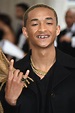 Jaden Smith with cut hair in hand at 2017 MET Gala