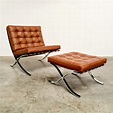 Barcelona lounge chair by Mies van der Rohe in cognac leather | #138226