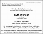 Ruth Wenger - Gemeinsam Gedenken