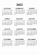 Calendario 2022 Stampabile Pdf Gratis Calendario Modello - Gambaran