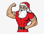 Clipart Santa Fitness - Cartoon Santa With Muscles, HD Png Download ...
