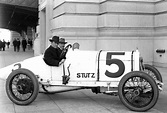 1920s BARNEY OLDFIELD RACE CAR DRIVER in STUTZ RACER~ANTIQUE 5x7" GLASS ...