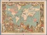 Mappa del mondo che mostra l'impero coloniale britannico, 1886 ...