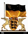 Escudo, la bandera y el escudo de armas de Baden-Wuerttemberg ...