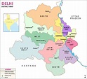 Map of New Delhi neighborhood: surrounding area and suburbs of New Delhi