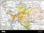 Historische Karte von Austria-Hungary, Doppelmonarchie oder Kuk ...