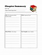 Book Summary Template Web New Book Section/chapter Template.Printable ...