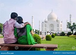 An Indian Couple Share an Intimate Moment in Front of the Monument of ...