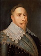 Rei Gustavo II Adolfo da Suécia. Pintura atribuída a Jacob Hoefnagel ...