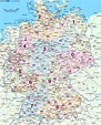 Karte von Deutschland Postleitzahlen (Land / Staat) | Welt-Atlas.de