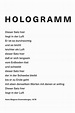 Hologramm. Gedicht von Hans Magnus Enzensberger | ZKM