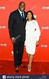 Magic Johnson and Earlitha Kelly arrives for the 12th Annual MusiCares ...