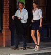 Hugh Grant and his wife Anna Eberstein cut smart figures as they ...