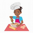 Girl Cooking Clipart Black And White