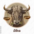 Libra metal ox year horoscope zodiac sign isolated. Digital art ...