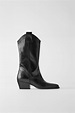 Zara + Soft Leather Cowboy Ankle Boots