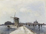 Johan Barthold Jongkind (Dutch, 1819–1891) , Patineurs à Maassluis ...