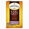 Twinings, Té negro, Conde Grey, Lavanda, 20 bolsas de té - 1,41 oz (40 g)