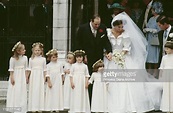 Nicholas Soames and Catherine Weatherall pose with their bridesmaids ...