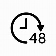 48 hour clock black vector icon isolated on white background 9898157 ...