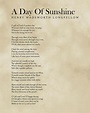 A Day Of Sunshine - Henry Wadsworth Longfellow Poem - Literature ...