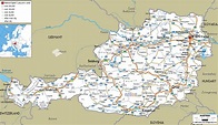 Large detailed roads map of Austria with all cities and airports ...