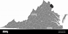 Mapa de localización resaltado en negro del Condado de Fairfax dentro ...