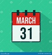 Icono Del Calendario Del 31 De Marzo - Vector Ilustración del Vector ...