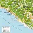 Map of the Cinque Terre with major Places + Towns