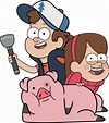 Dipper and Mabel with Waddles