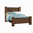 Wooden Queen Size Bed with Louvered Headboard and Footboard, Brown ...