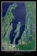 Grand Traverse Bay Michigan Satellite Poster Map | Traverse city ...