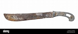 old rusted machete isolated on white background Stock Photo - Alamy