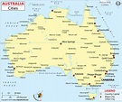 australia map with cities and major roads