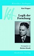 Karl Popper, Logik der Forschung Buch versandkostenfrei bei Weltbild.de ...