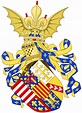Escudo de Armas de Renato I de Nápoles (1409-1480), rey titular de Nápoles, Duque de Anjou, de ...