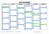 1977 Year Calendar