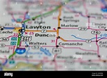 Duncan Oklahoma USA shown on a Geography map or road map Stock Photo ...