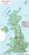Great Britain highway map - Britain highway map (Northern Europe - Europe)