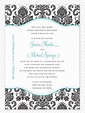 Items similar to Vintage Black Damask Wedding Invitation by ALH Designs ...