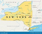 New York State NYS, Political Map Stock Vector - Illustration of states ...