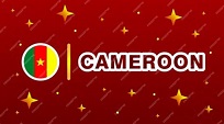 Bandera de camerún con estrellas y fondo granate. tema de fútbol de la ...