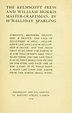 The Kelmscott press and William Morris master-craftsman : Sparling, H ...