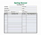Free Soccer Team Roster Template - FREE PRINTABLE TEMPLATES