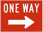 One Way Right Sign — G2725 by SafetySign.com