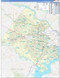 Fairfax County, VA Zip Code Wall Map Basic Style by MarketMAPS - MapSales