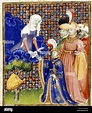 . Othea gives the letter for Hector to a messenger . 15th century ...