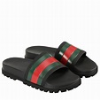 GUCCI: Sandales Pursuit en caoutchouc avec détails Web | Sandales Gucci ...