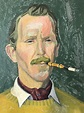 Art : 1960s Portrait of a Man smoking by Norman Rodgers